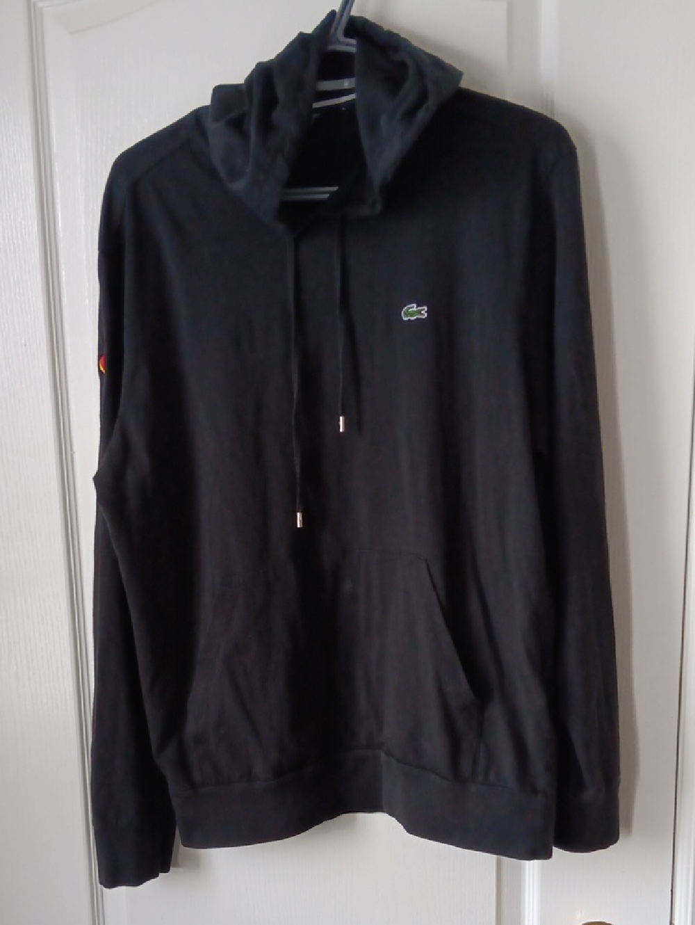 Lacoste Men’s Black Hoodie Sweatshirt 100% Cotton. AS IS